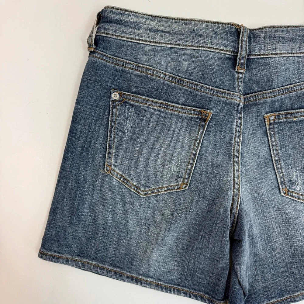 Pilcro and the Letterpress Slim Boyfriend Denim Shorts Distressed Blue Sz 25‎ 5